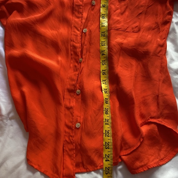 J.Crew Scotch & soda silk orange button down blouse size xs - Picture 10 of 13